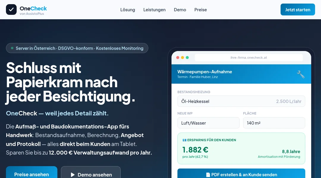 Startseite onecheck.at